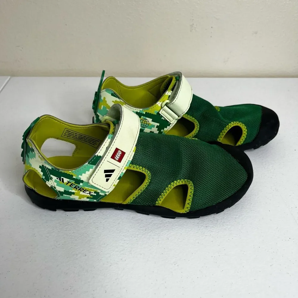 Adidas X Lego Terrex Captain Toey Core Green Glow Sandals Kids 6 Hiking Water
